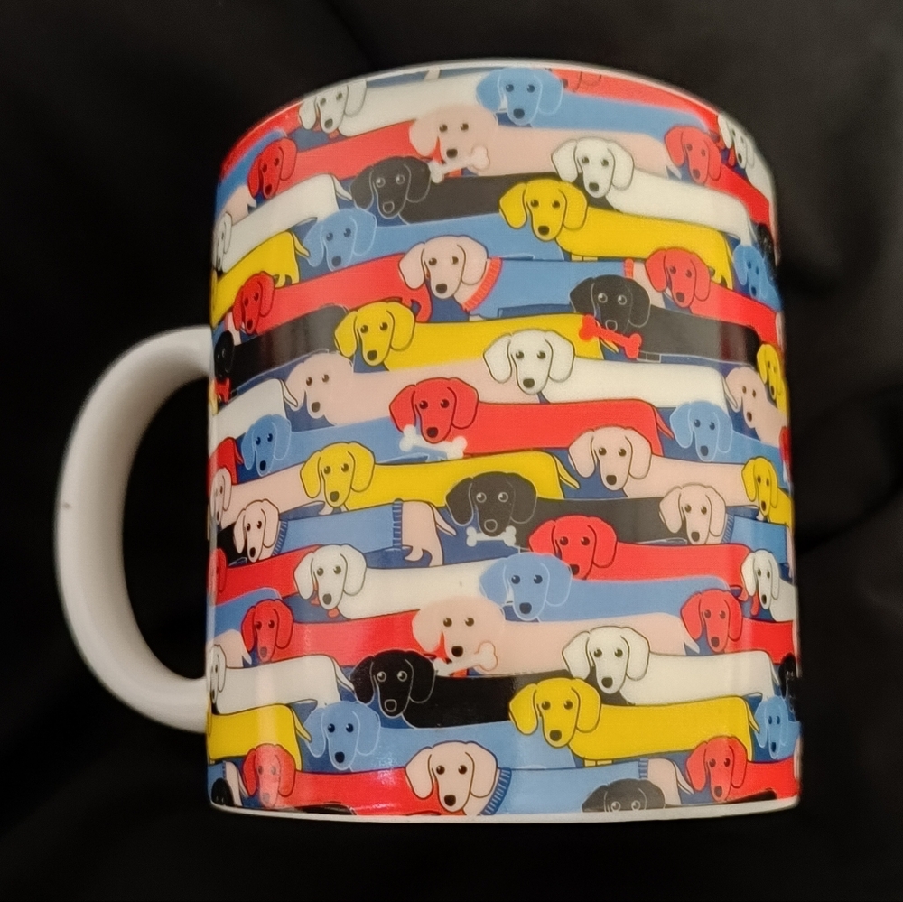 Art Wow Oversized Ceramic Vintage Festive Dog Pattern Holiday Mug